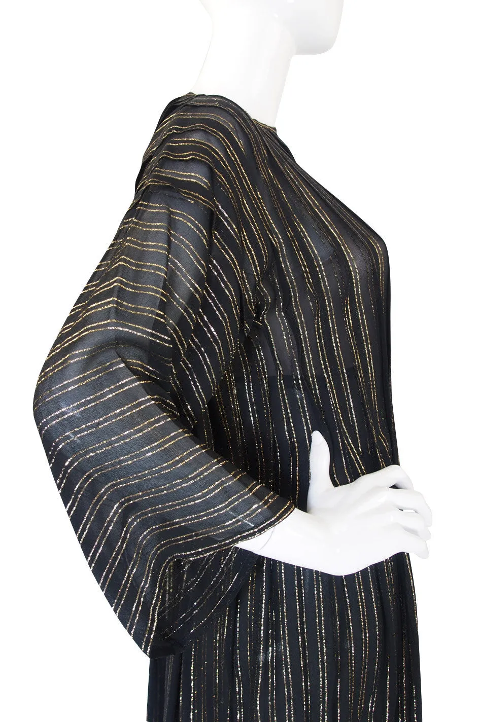1970s Malcolm Starr Gold Thread Caftan Dress