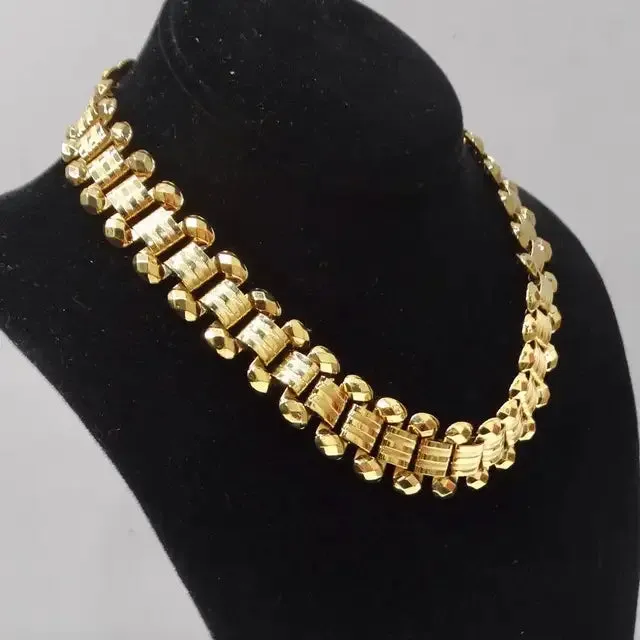 1980s Gold Plated Choker Necklace