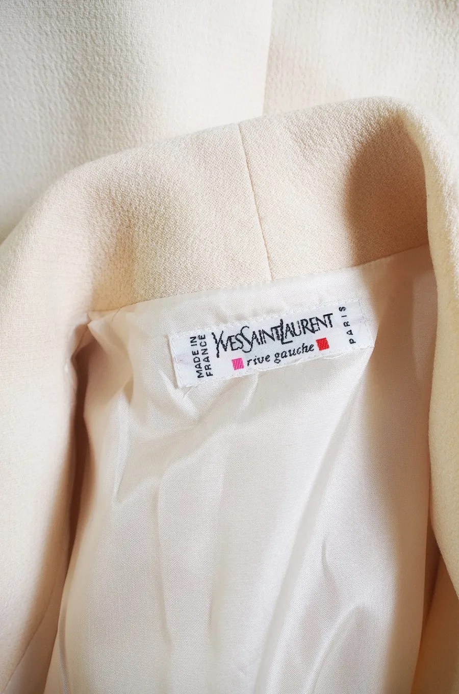 1980s Yves Saint Laurent Cream Day Dress