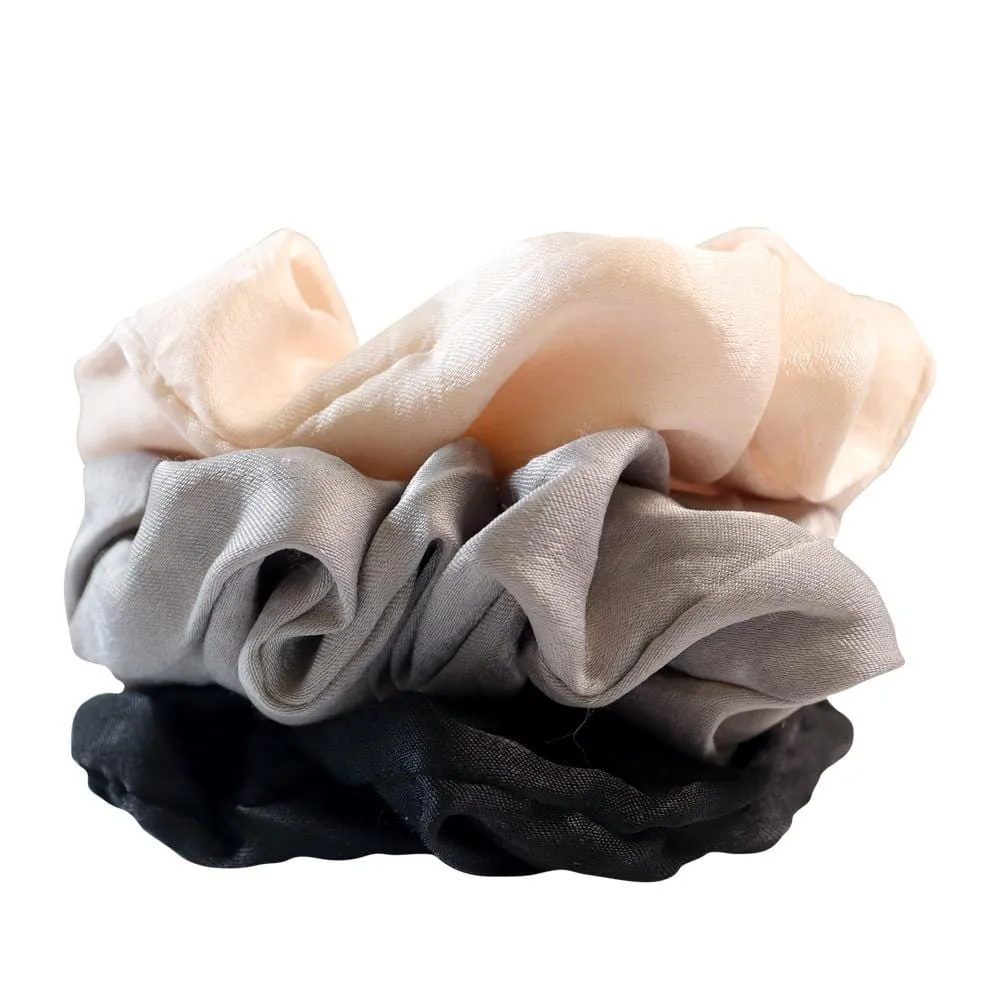 3 PC Satin Silk Hair Scrunchies Ties Set