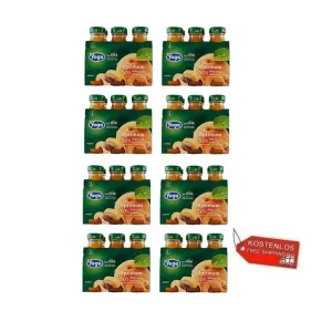 48x Yoga Optimum Albicocca Aprikosen Fruchtsaft Glasflasche 125ml