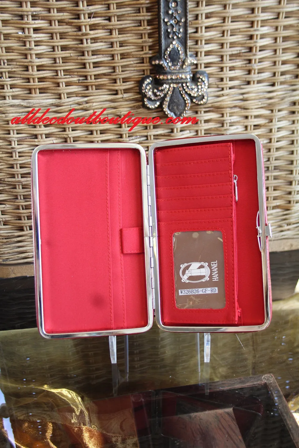 ADO | Bling Dark Red Clutch Wallet