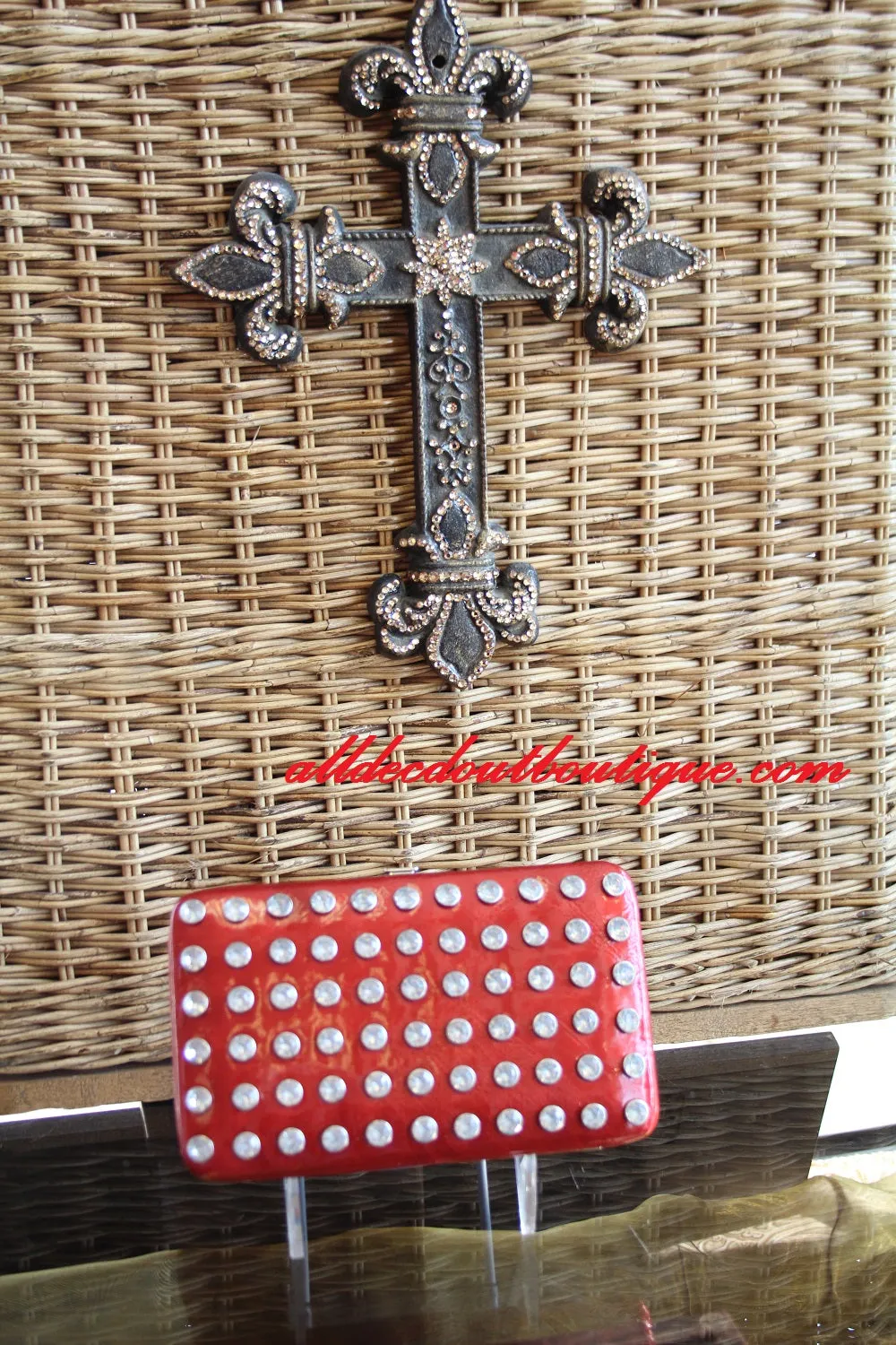 ADO | Bling Dark Red Clutch Wallet