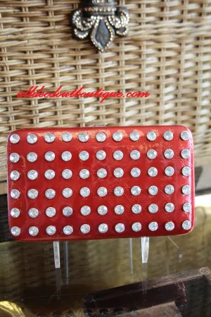 ADO | Bling Dark Red Clutch Wallet