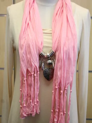 ADO | Jewelry Wrap Scarf Light Pink Heart