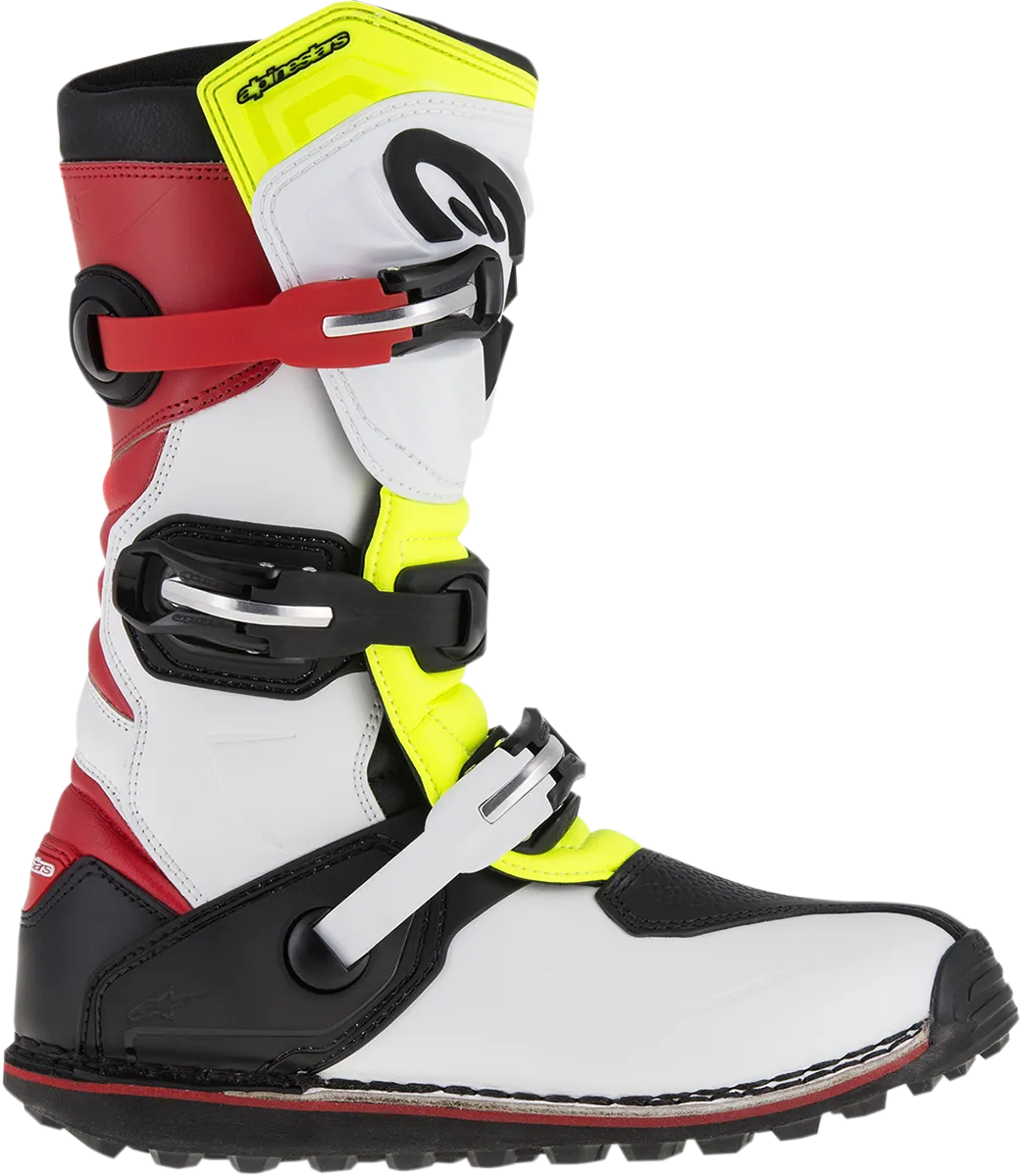 ALPINESTARS(MX) Tech-T Boots - White/Red/Yellow Fluorescent/Black