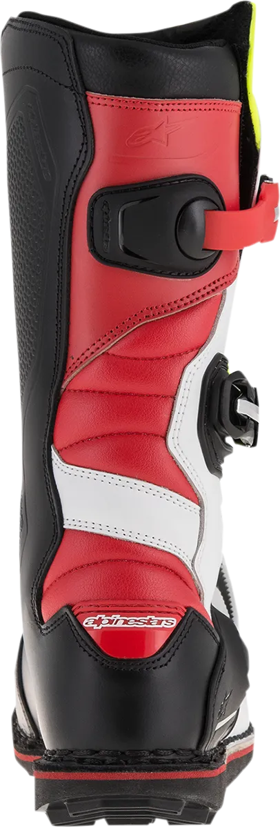 ALPINESTARS(MX) Tech-T Boots - White/Red/Yellow Fluorescent/Black