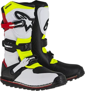 ALPINESTARS(MX) Tech-T Boots - White/Red/Yellow Fluorescent/Black