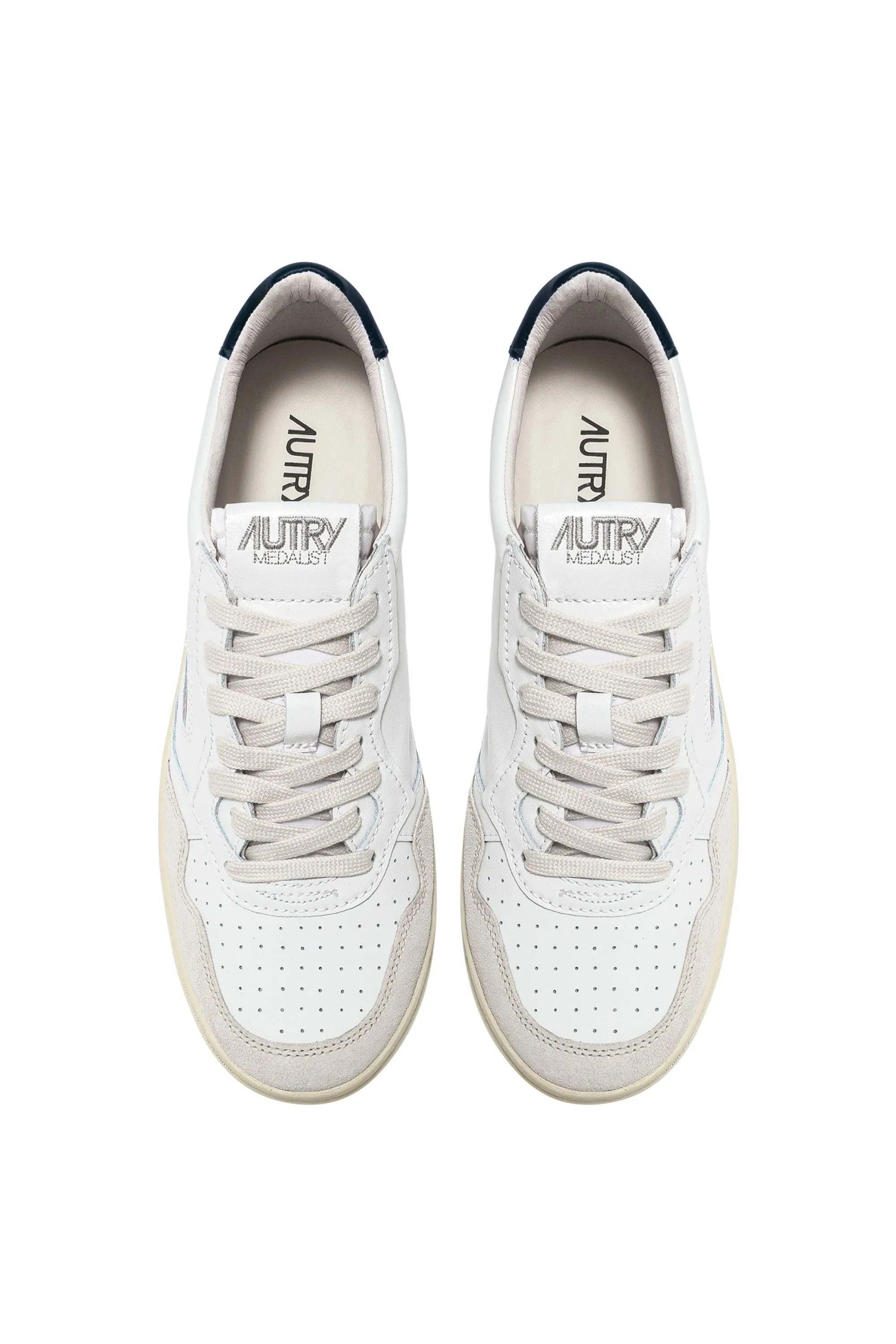 Autry Sneakers Medalist Low Man Leat Suede Bianco Uomo
