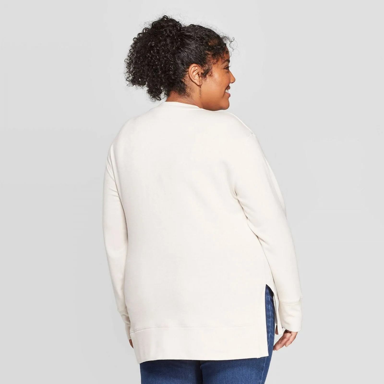 Ava & Viv Women's Plus Size Long Sleeve Crewneck Sweatshirt Grey 1X