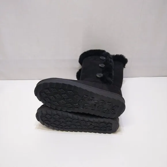 AVENUE Cloudwalkers 10W Rosalie #217404 Knee-High Boots Faux Fur Cozy Warmth Blk