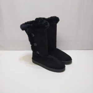AVENUE Cloudwalkers 10W Rosalie #217404 Knee-High Boots Faux Fur Cozy Warmth Blk