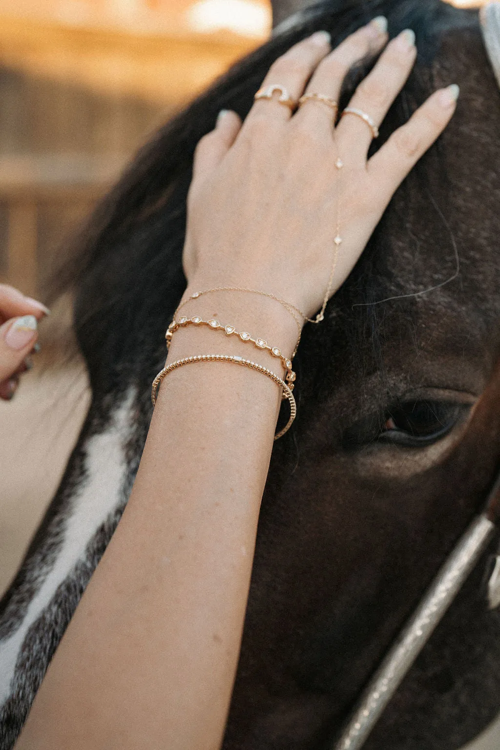 Baguette and Round Diamond Flexible Bangle