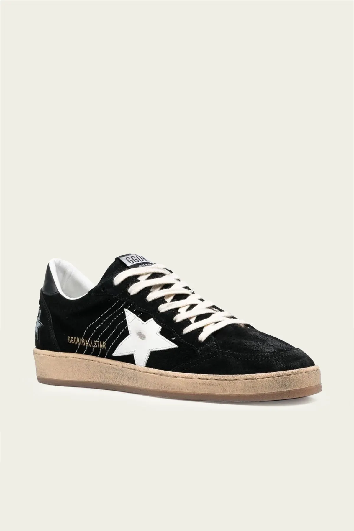 Ball-Star Black Suede Leather Men Sneaker