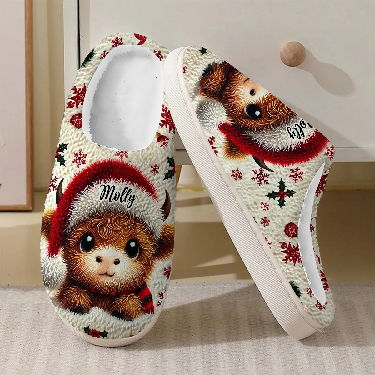 Beautiful Baby Highland Cow - Personalized Slippers