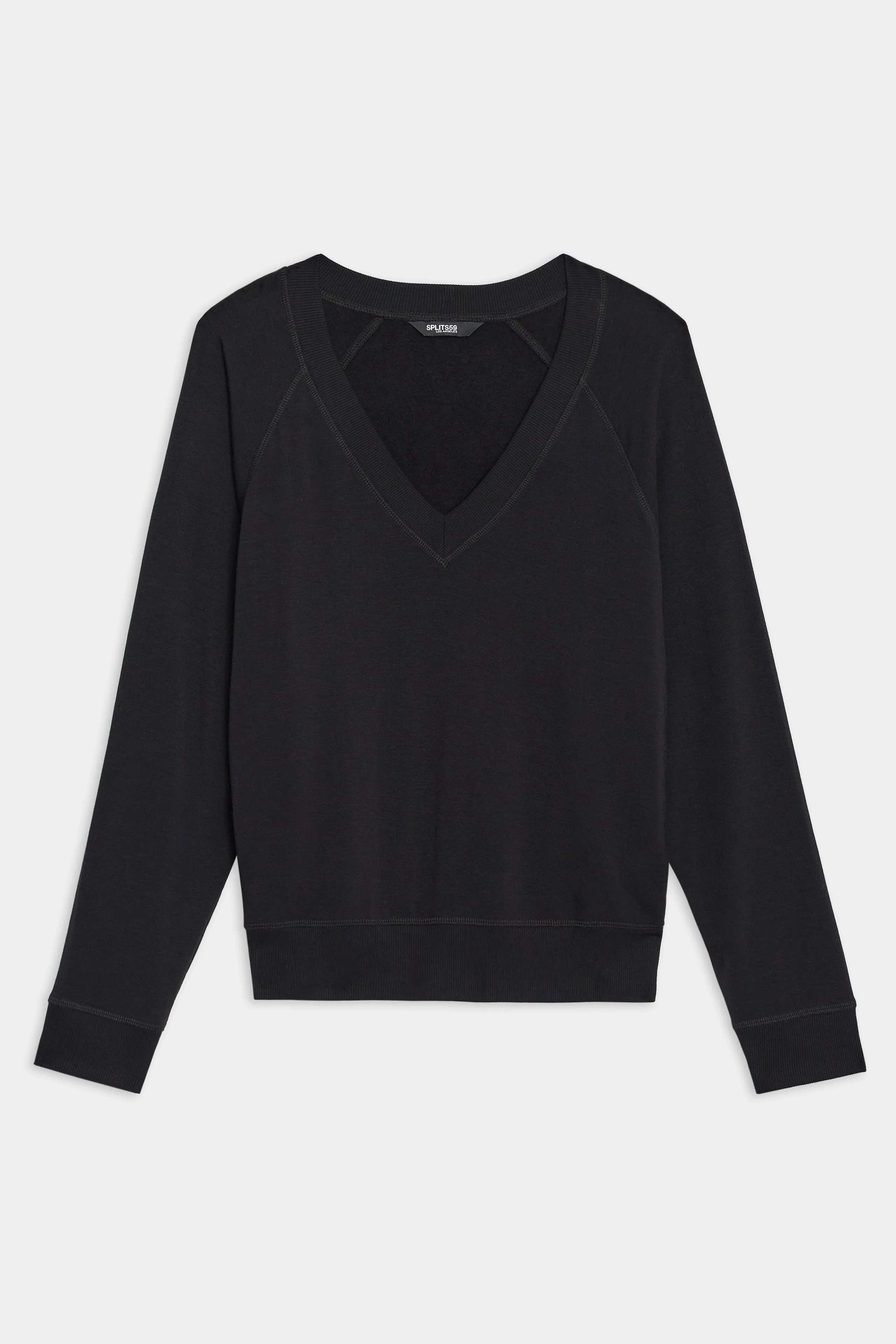 Bennie Fleece V-Neck Sweatshirt - Black
