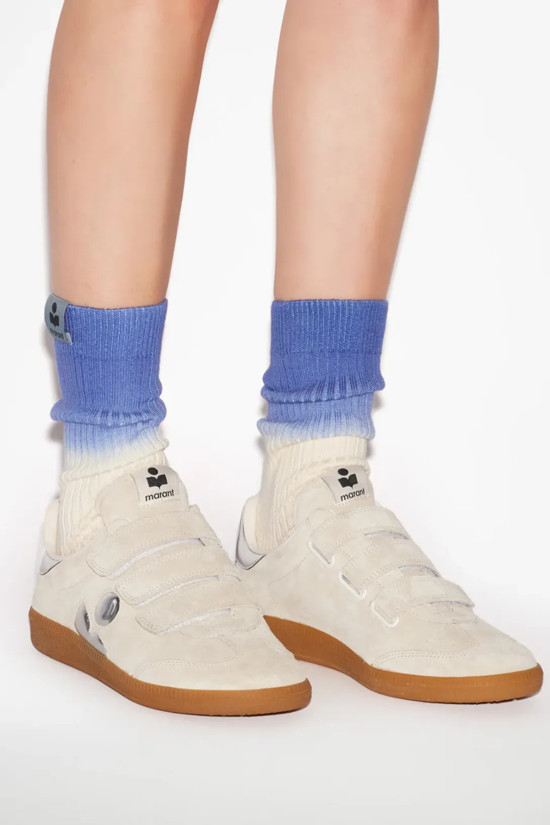 Beth Metallic Logo Sneaker | Chalk / Silver