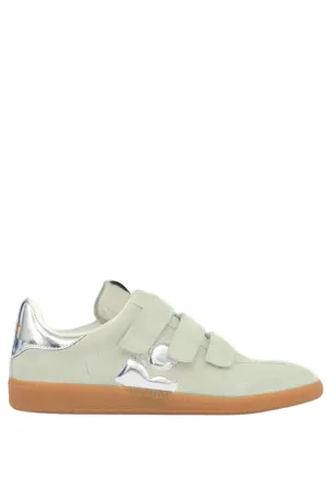 Beth Metallic Logo Sneaker | Chalk / Silver