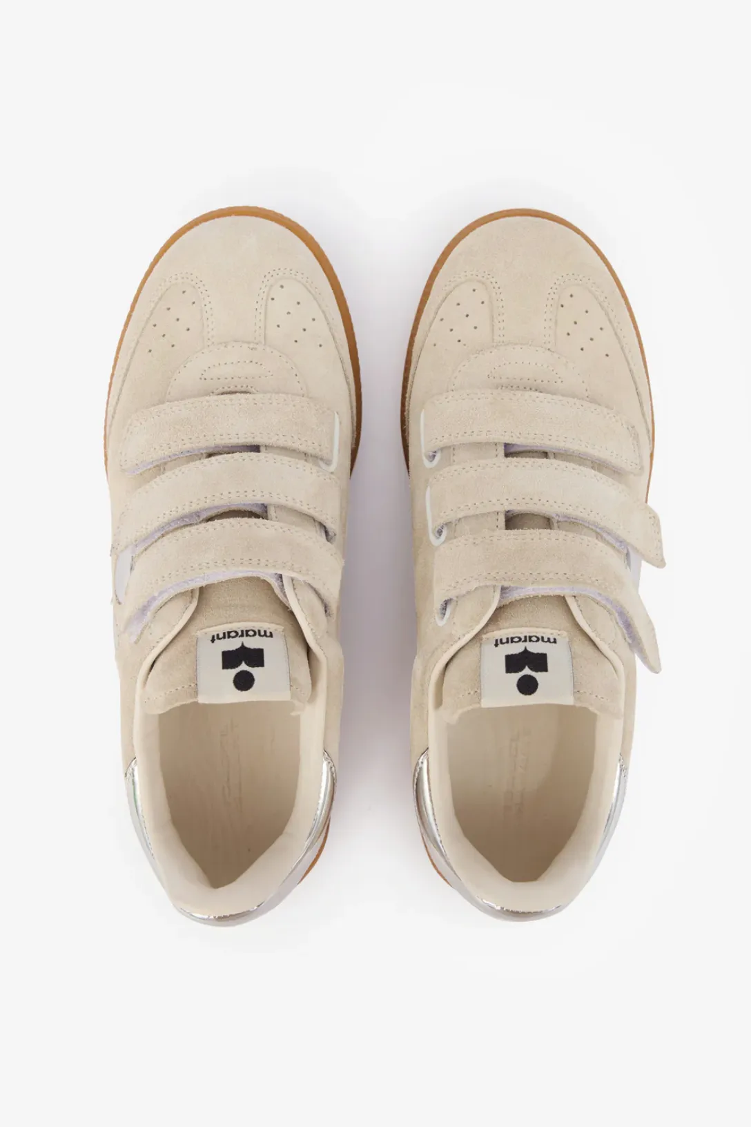 Beth Metallic Logo Sneaker | Chalk / Silver