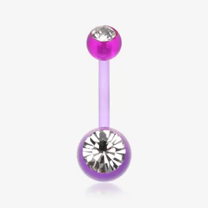 Bio Flexible Shaft Gem Ball Acrylic Belly Button Ring