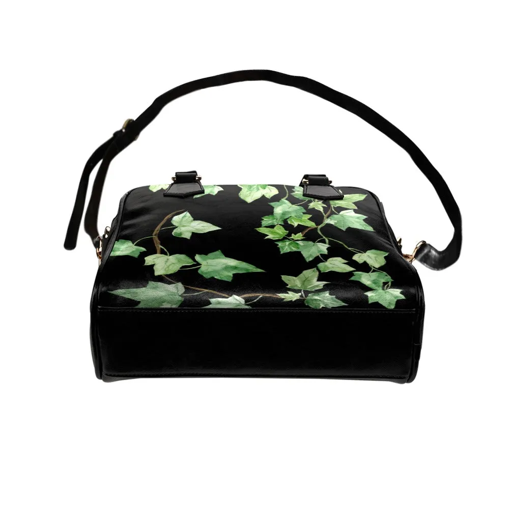 Black and Green Ivy Bowler Bag Purse (Handbag, Shoulder Bag)