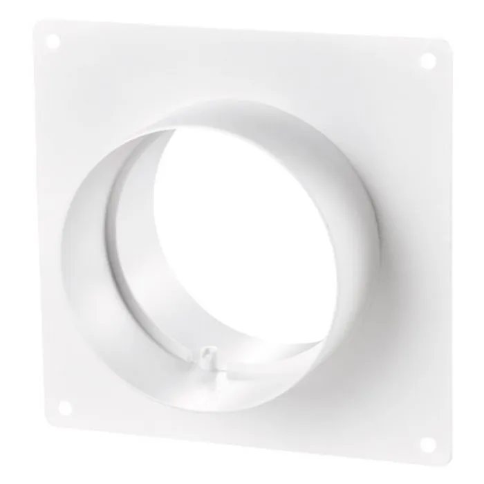 Blauberg DK-150-PVC-WHI Ventilation PVC Flexible Duct Cowled Wall Kit 6" 150mm White