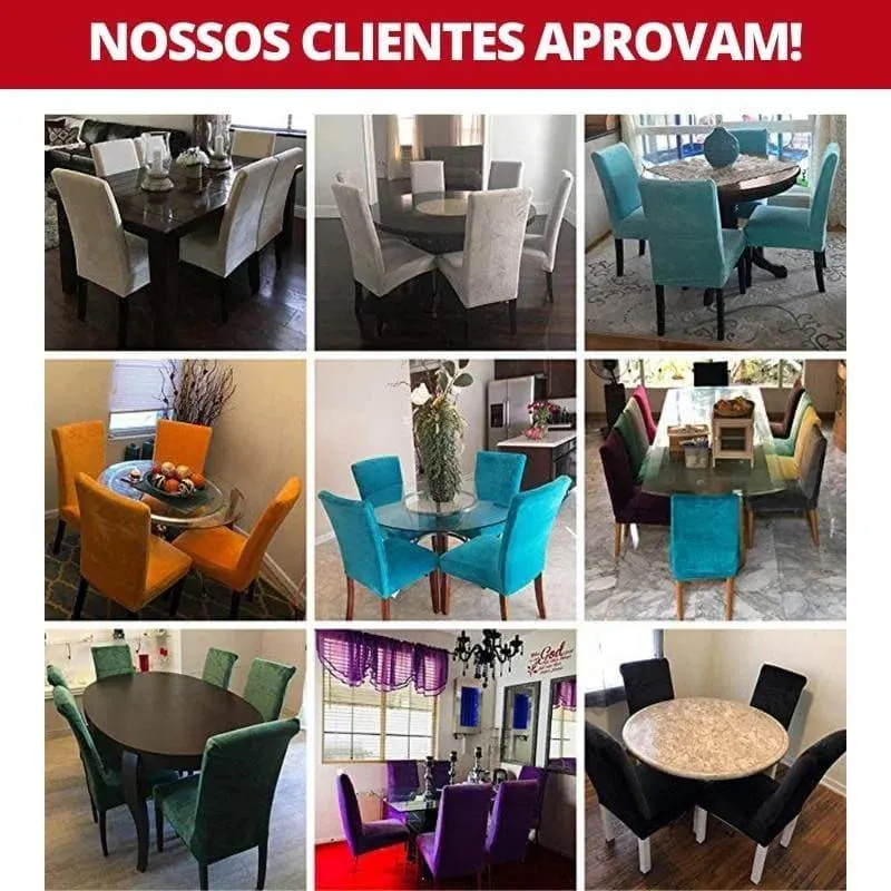Capa Deluxe Para Cadeira de Jantar em Suede Bege