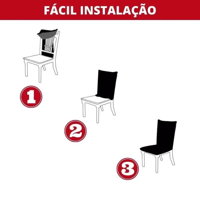 Capa Deluxe Para Cadeira de Jantar em Suede Bege