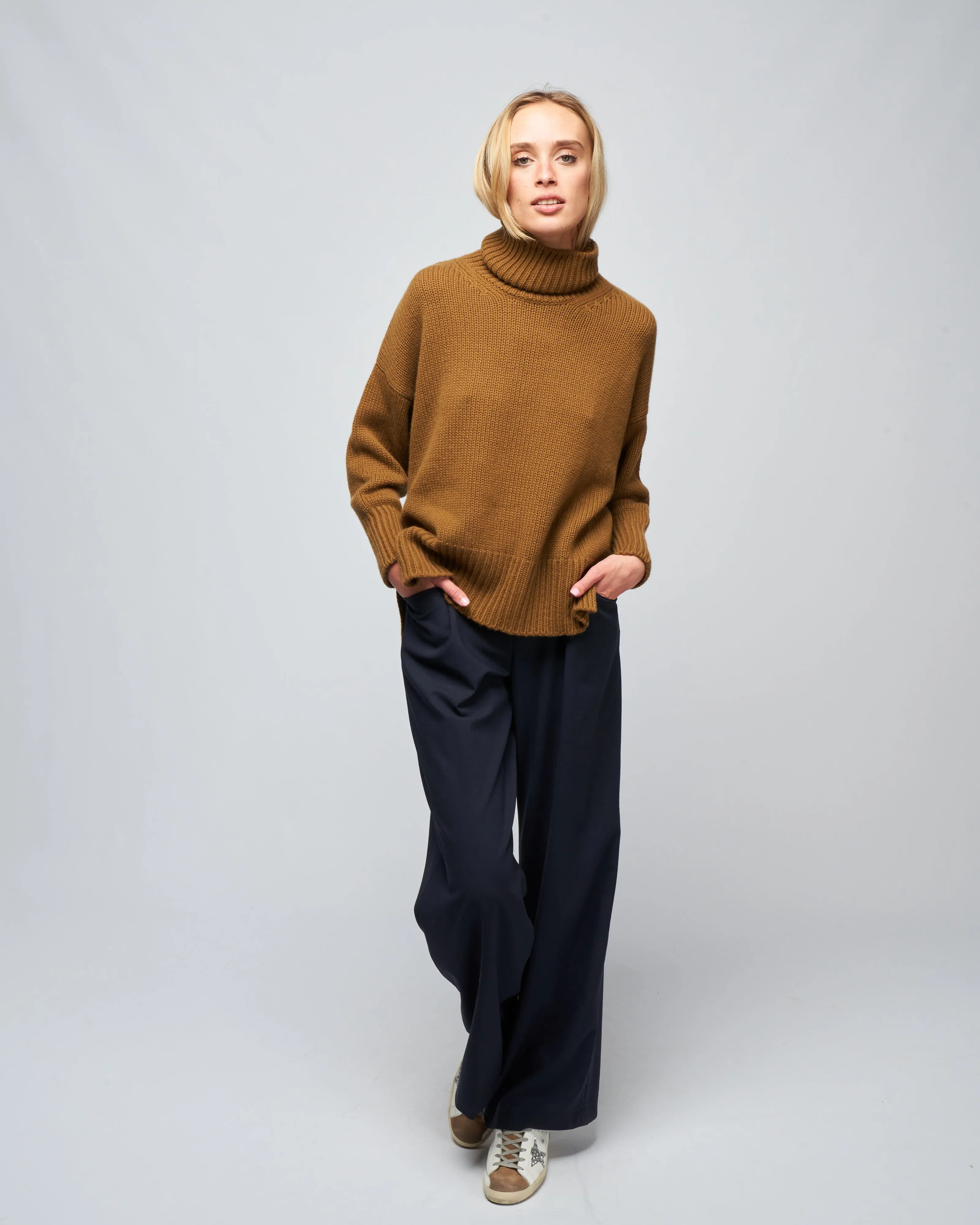 cashmere turtleneck - mink
