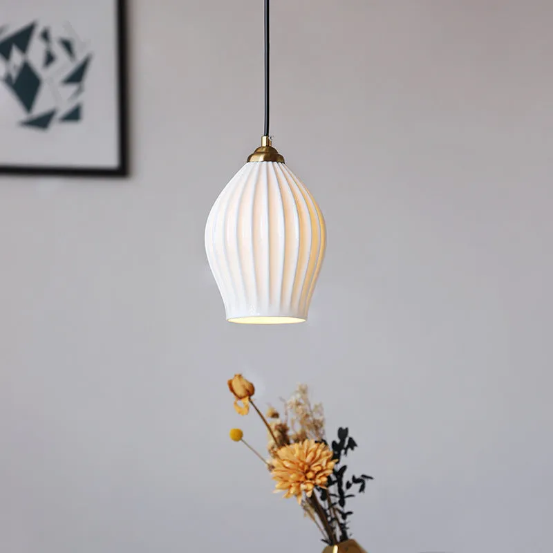 Ceramic Rose Pendant Light