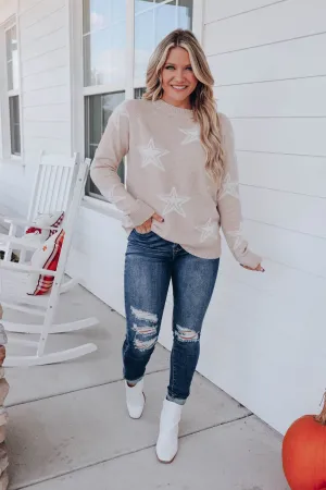 Charm The Stars Sweater - Taupe