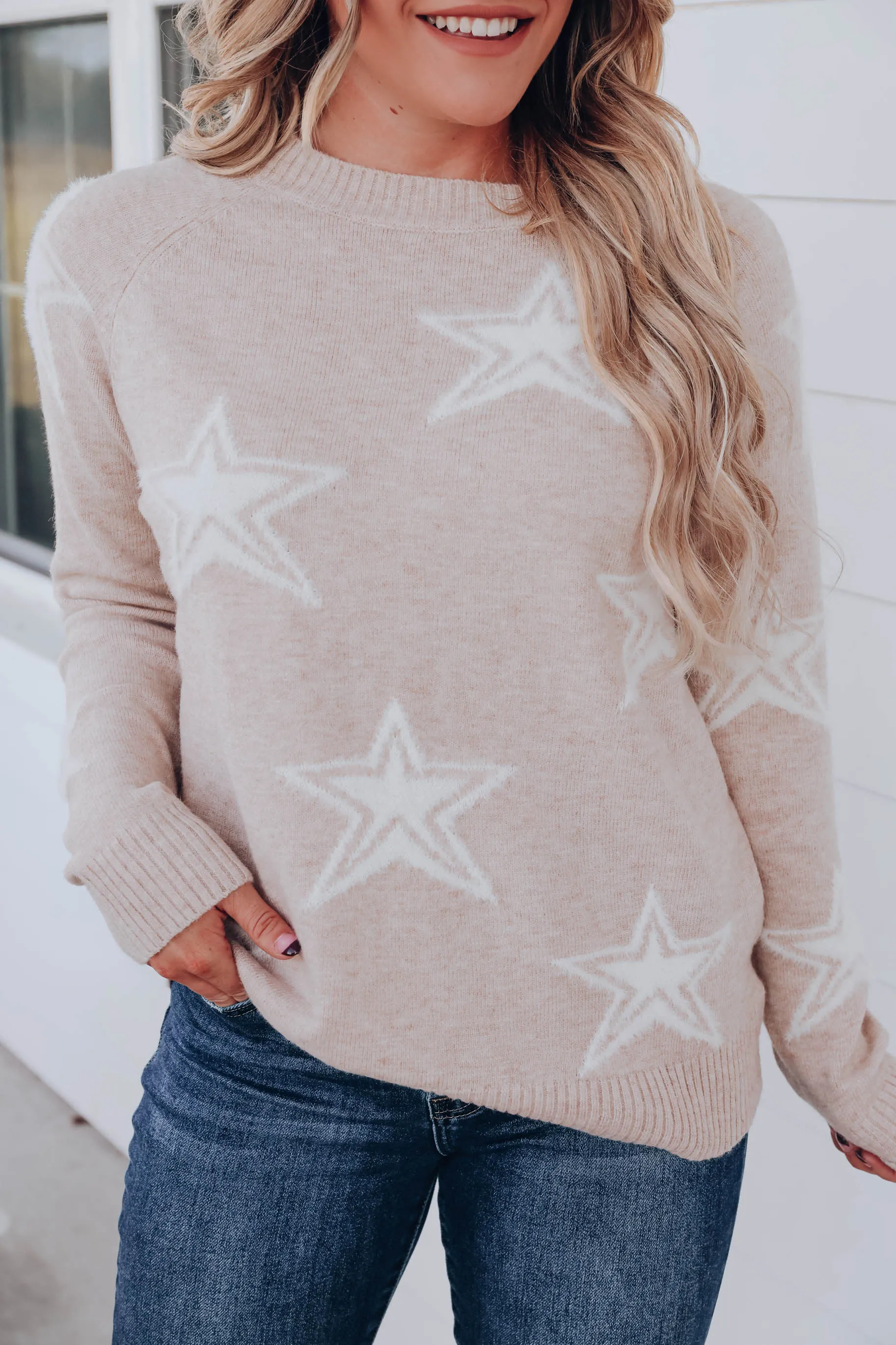 Charm The Stars Sweater - Taupe