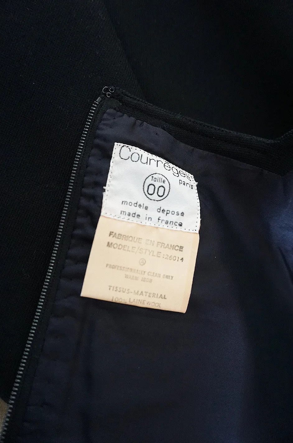 Chic 1960s Courreges Paris Black Shift Dress