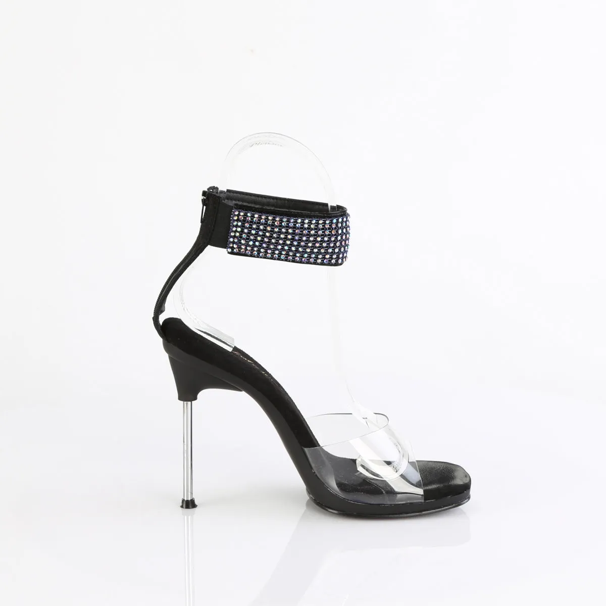 CHIC-42  Clear-Black Faux Leather-AB RS/Black