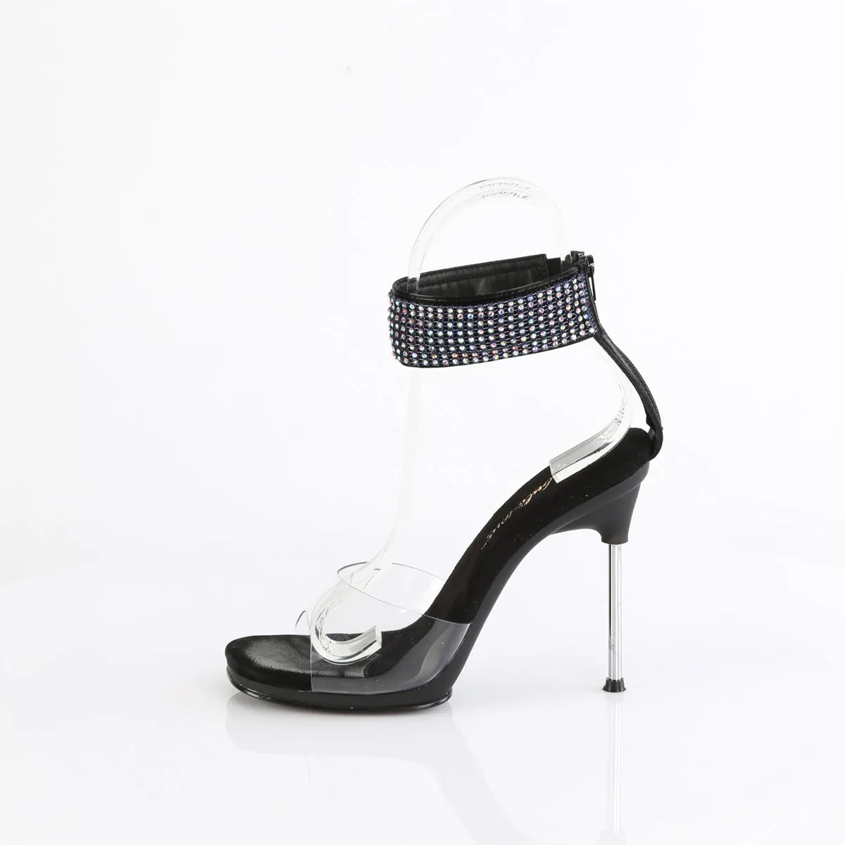 CHIC-42  Clear-Black Faux Leather-AB RS/Black