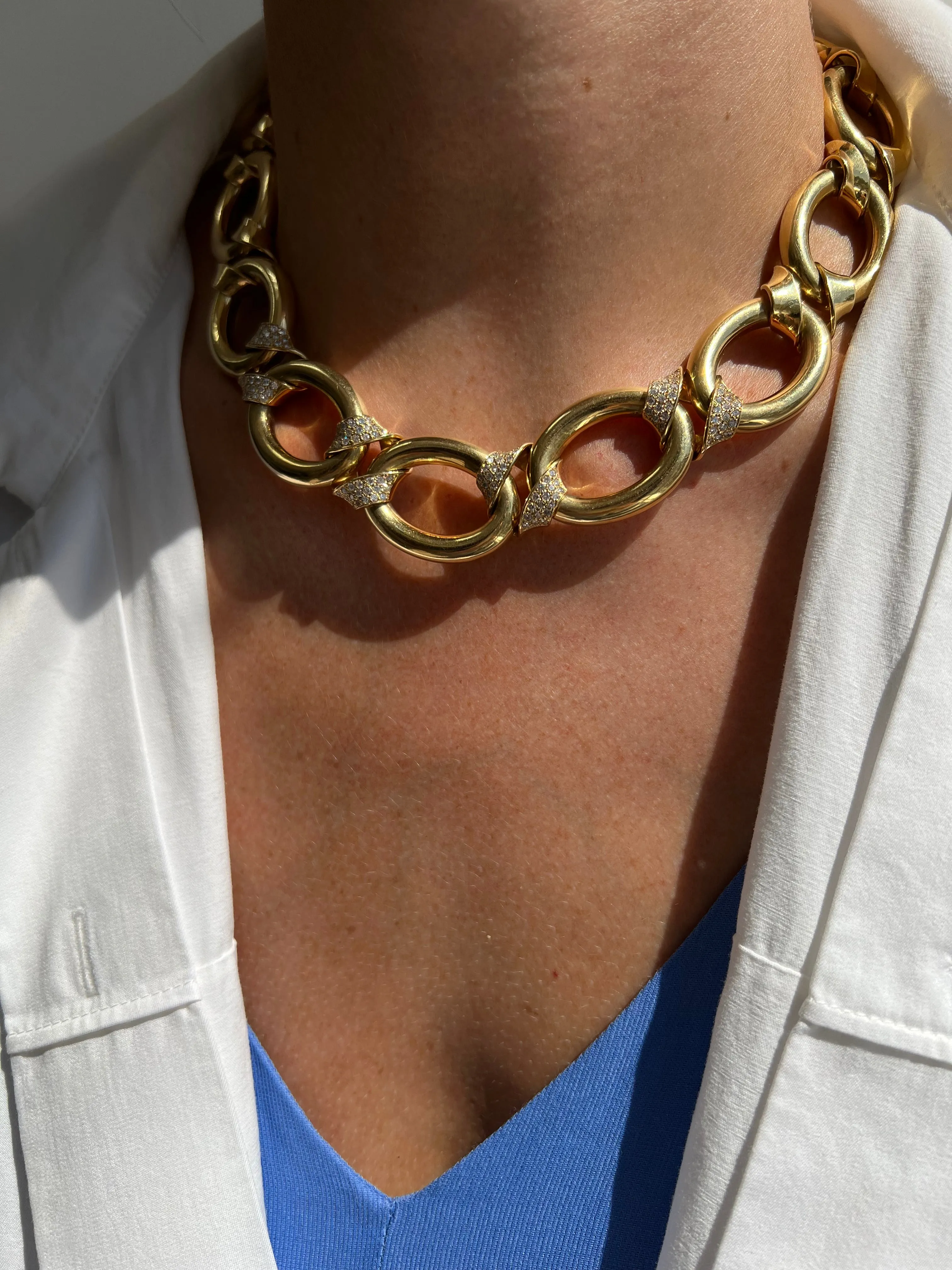 Chic German Diamond Necklace, 18k