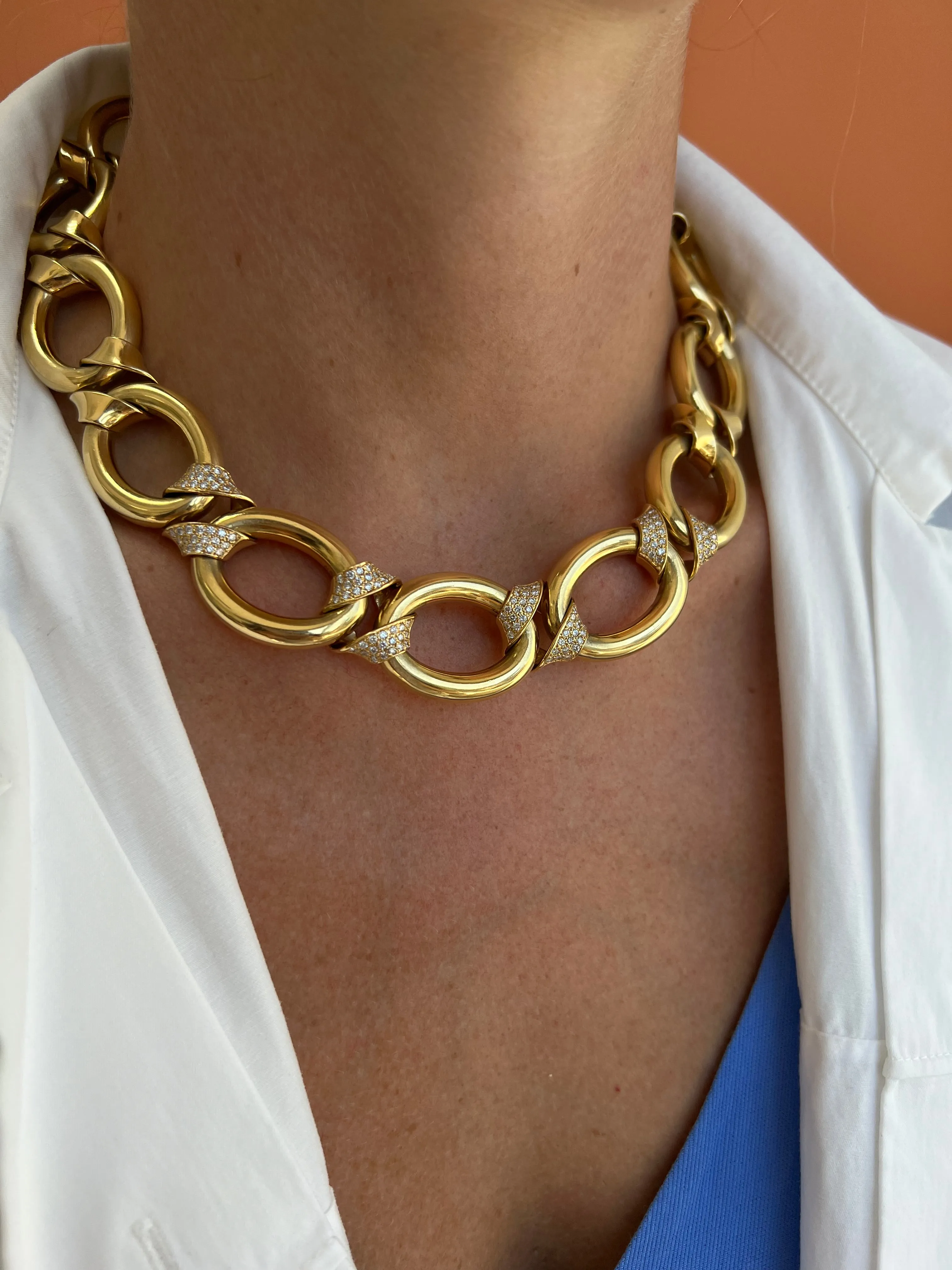 Chic German Diamond Necklace, 18k