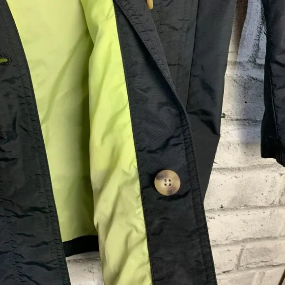 Columbia Vintage 90s Black Lightweight Windbreaker Rain Trench Coat