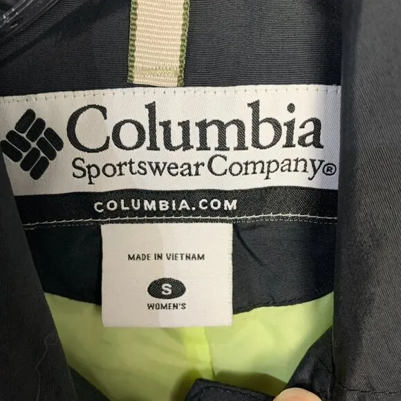 Columbia Vintage 90s Black Lightweight Windbreaker Rain Trench Coat