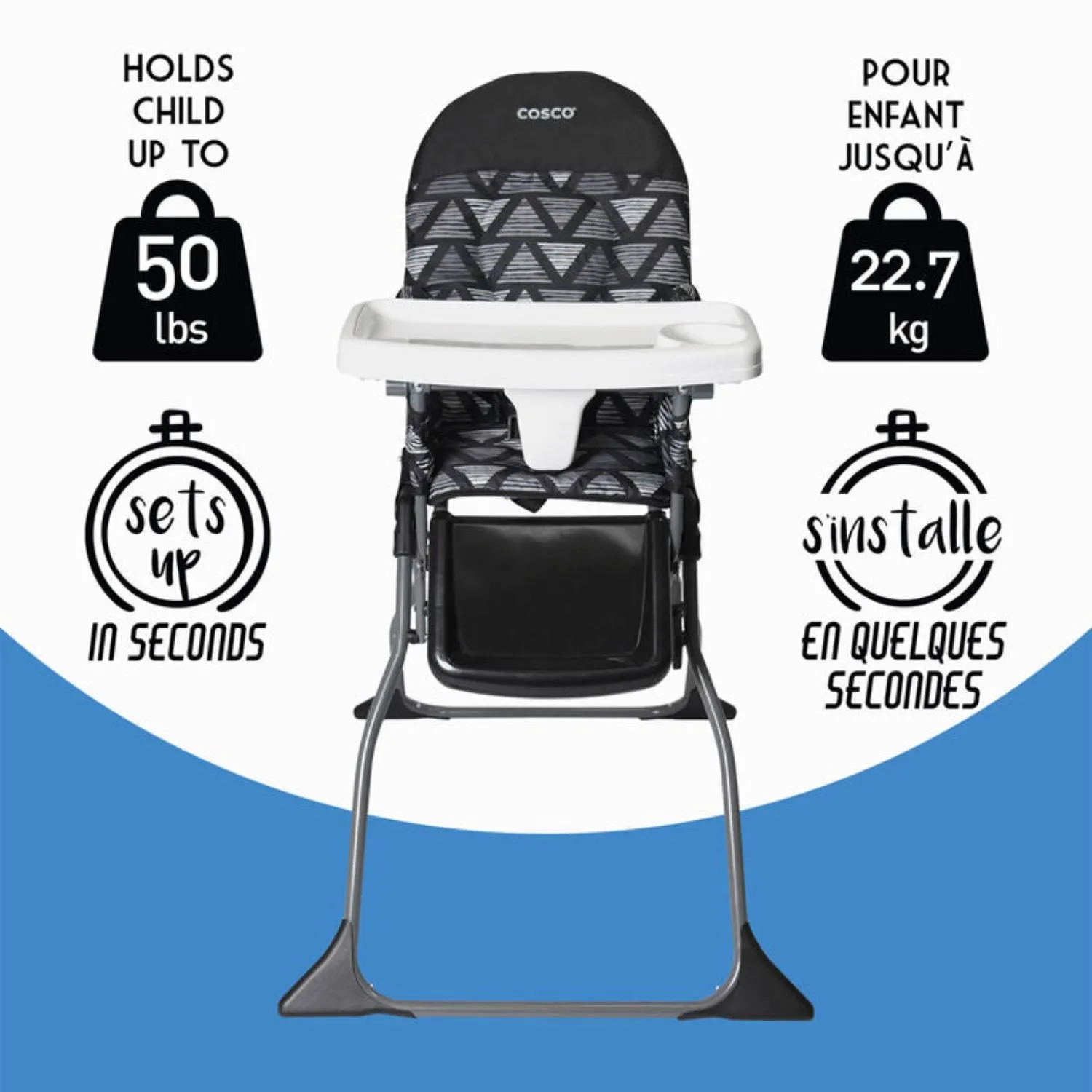 Cosco Simplefold LX high Chair - Torn Triangle