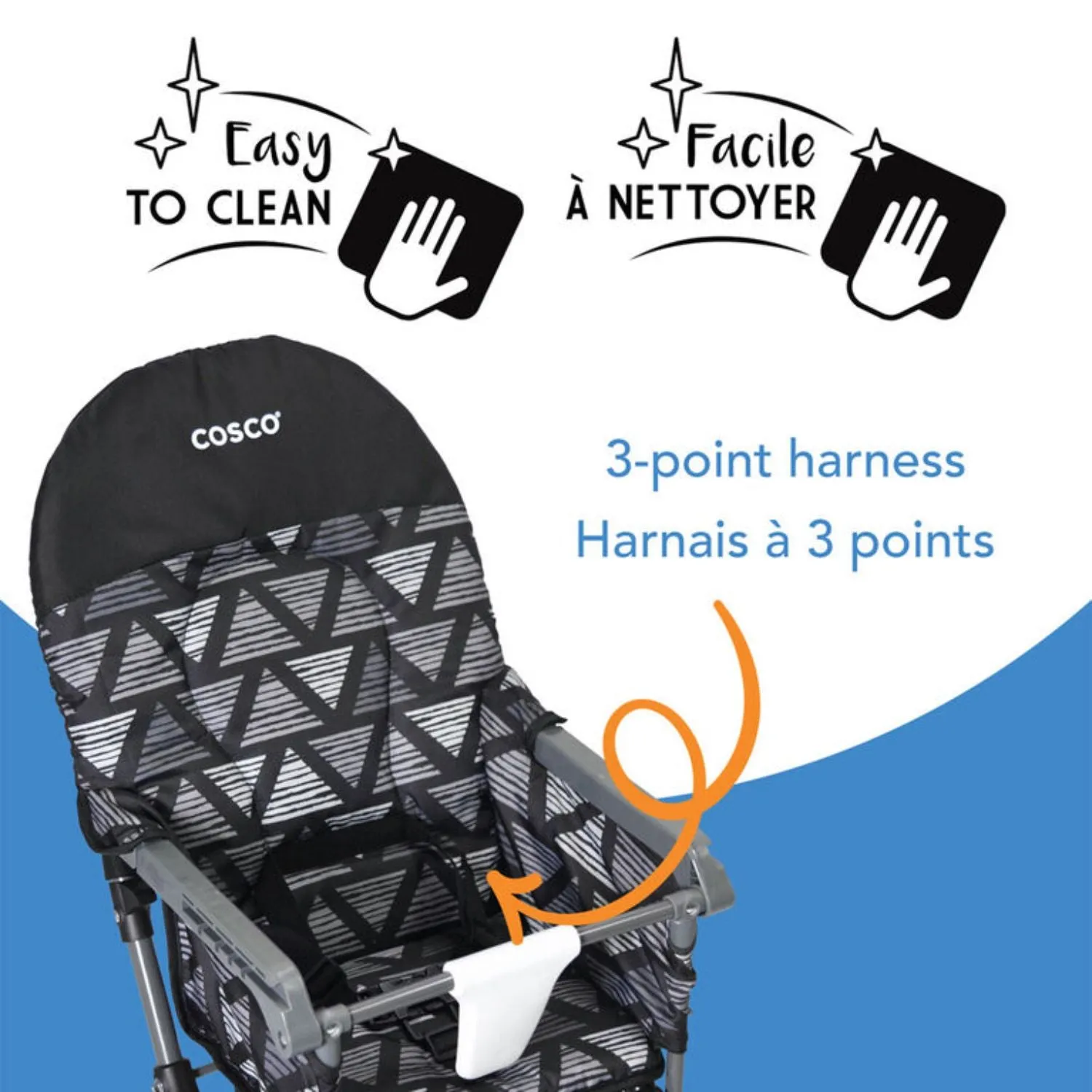 Cosco Simplefold LX high Chair - Torn Triangle