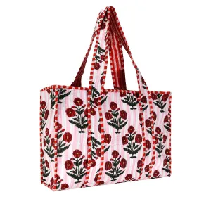 Cotton Block Print Tote Bag- Small & Large