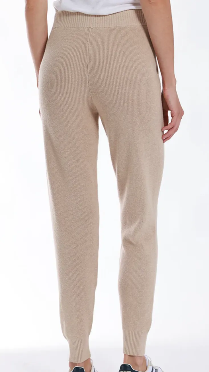 Cotton Cashmere Baby Shaker Jogger in Brown Sugar