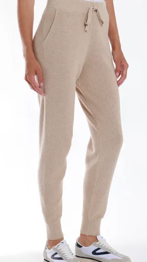 Cotton Cashmere Baby Shaker Jogger in Brown Sugar