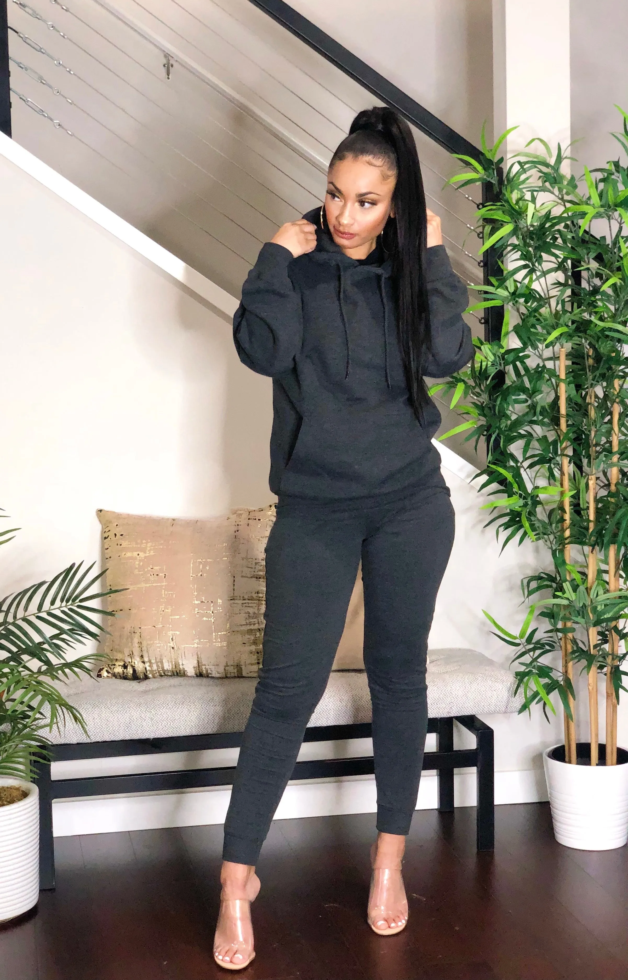 Cozy Hoodie Jogger Set (Charcoal Grey)