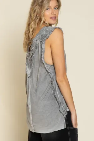 Criss-Cross Lace-Up Open Back Tank Top by Pol