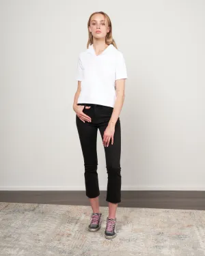 crop boot with a raw hem - black tear