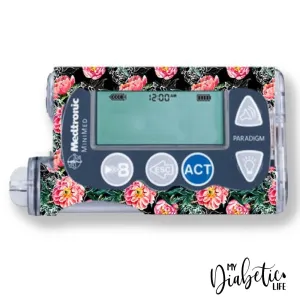 Dark Floral - Medtronic Paradigm Series 7 Sticker