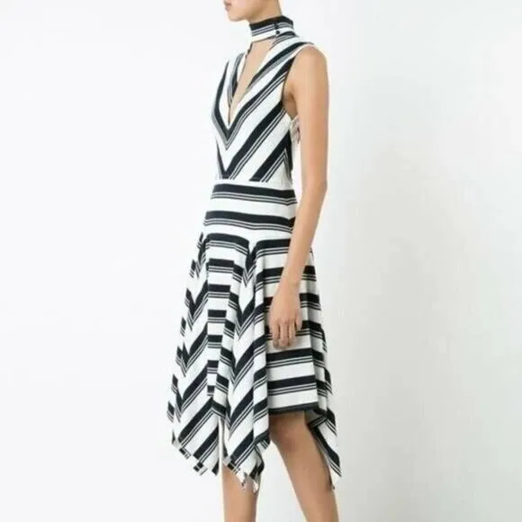 Derek Lam Striped Fit &amp; Flare Dress