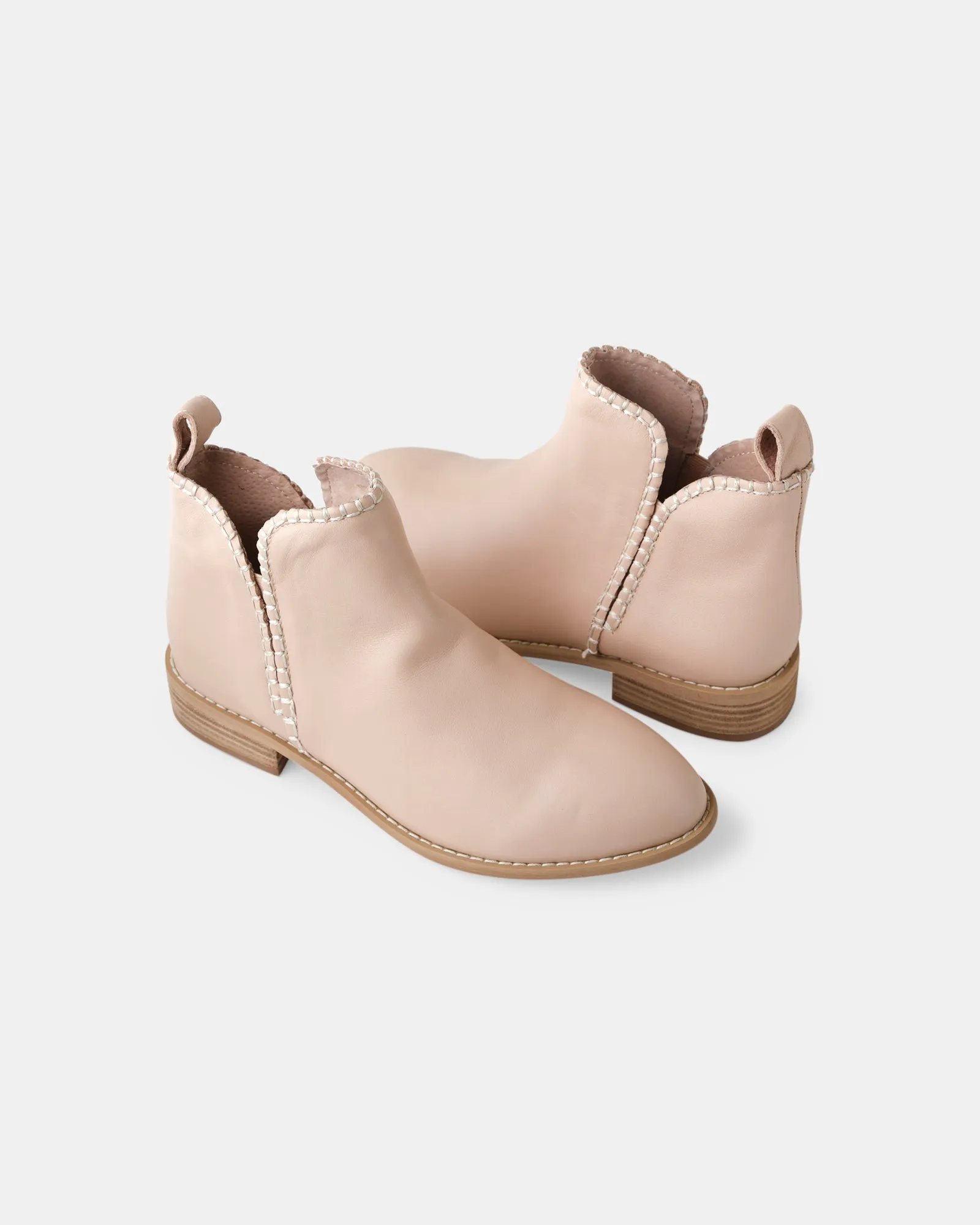 Douglas Stitch Leather Boot - Blush